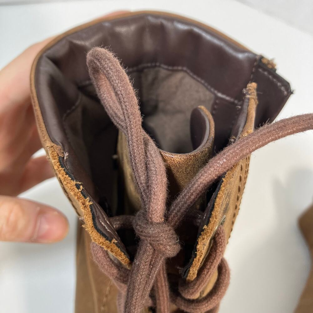 Clarks Sz 10 Orinoco Spice Lace-up Combat Boots 6-Eye Brown Nubuck Leather - Picture 11 of 16